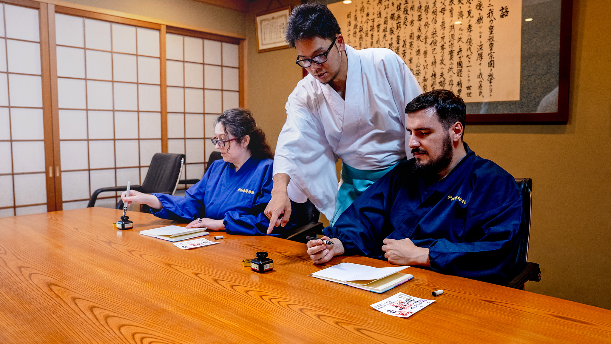 Experience Samue Dressing, Morning Service, and Writing a Temple Seal
